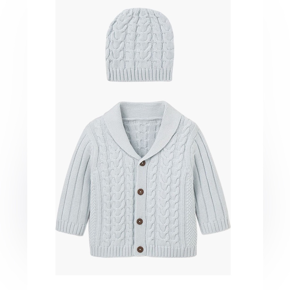 Elegant Baby Sweater and Hat Set